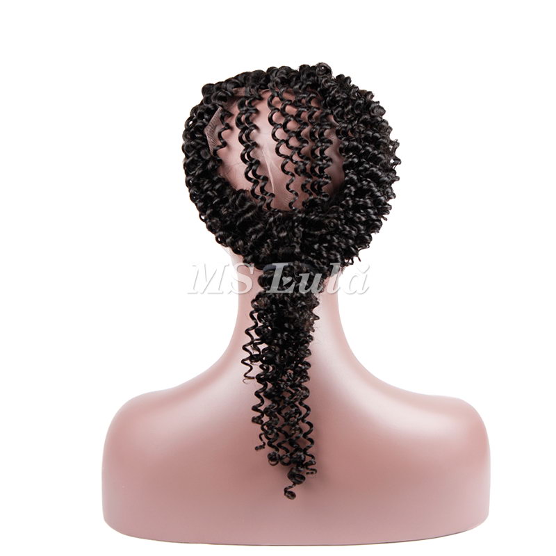 Virgin Hair Kinky Curly 360 Lace Frontal Closure 22.5x4x2 With Adjustable Strap Medium Brown Lace - 图片 5